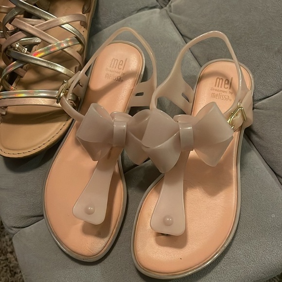 Mel Dreamed by Melissa  Strappy Sandals - Cream and Gold - Picture 3 of 11